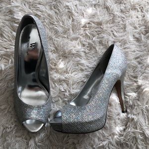 Silver Glitter heels